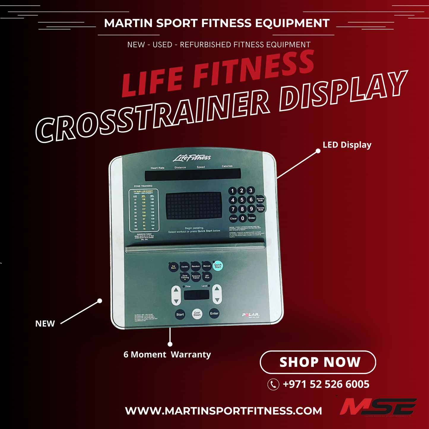 Life Fitness LED Display Console