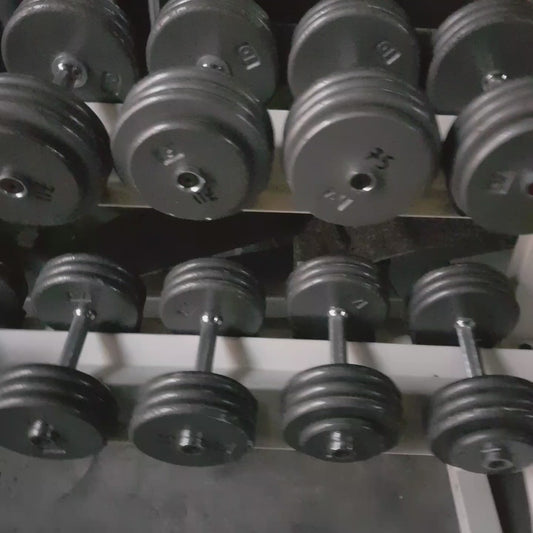 Heavy-Duty Steel Dumbbell Set with Rack