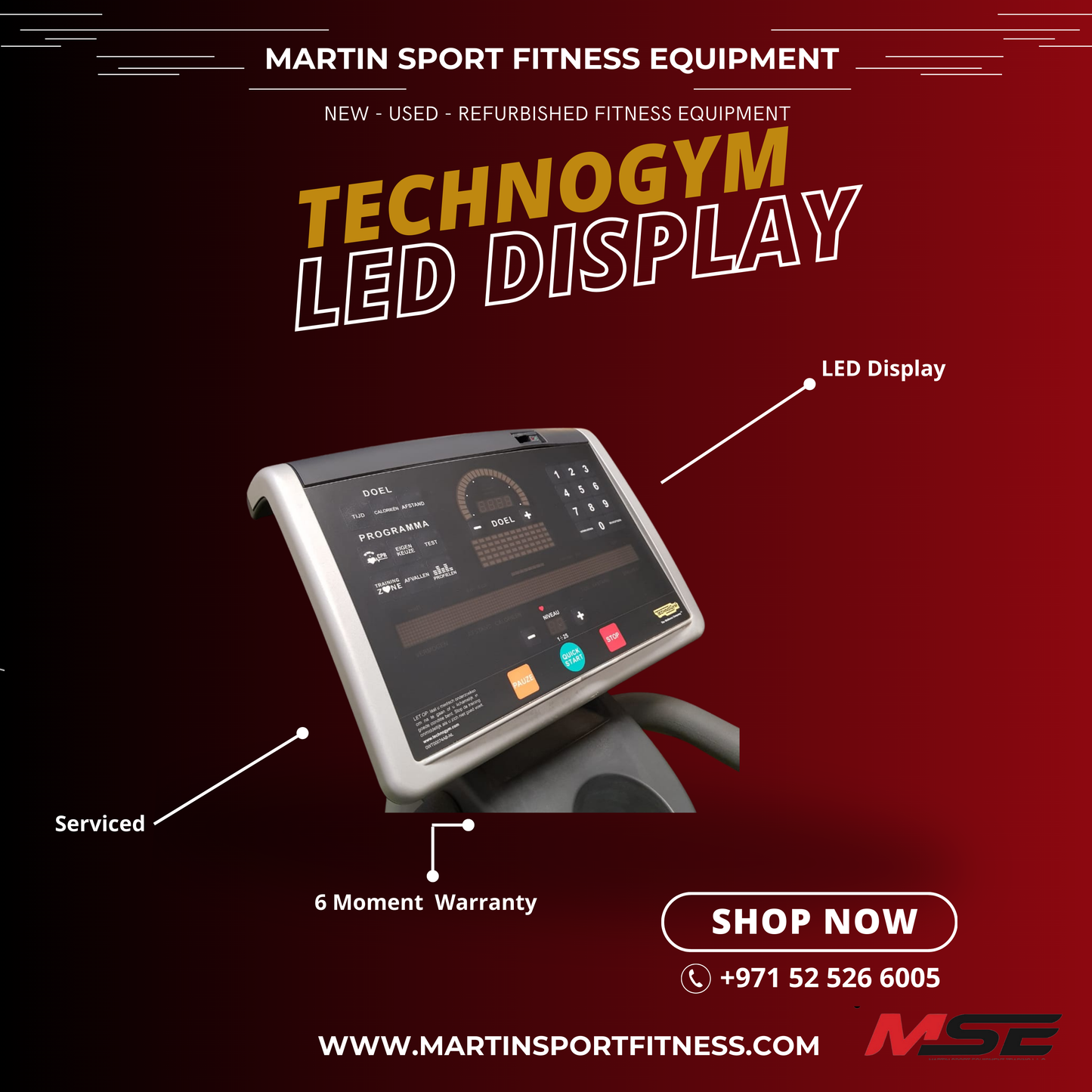 Technogym Treadmill Display – LED Screen