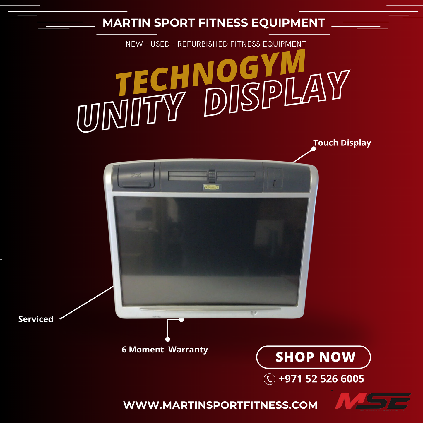 Technogym Unity Bike Display – Touchscreen Console